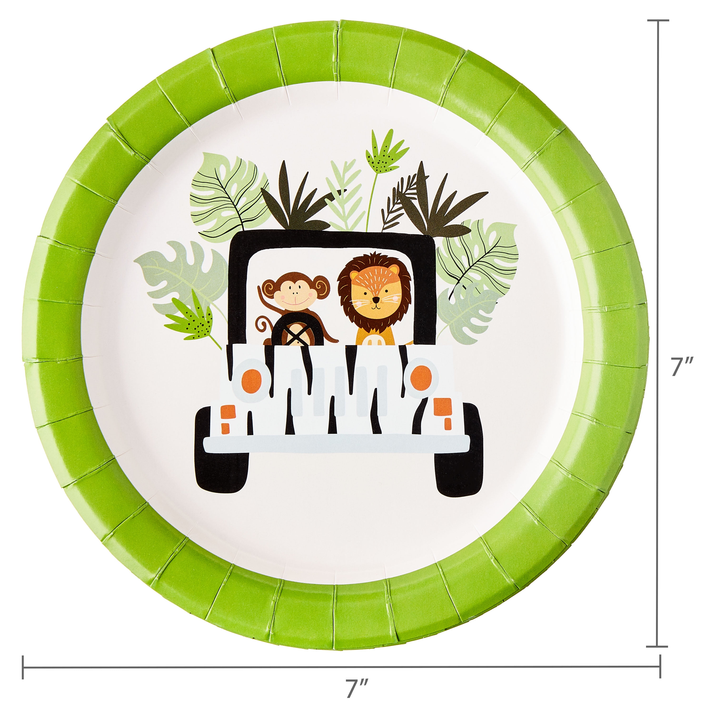 Safari Disposable Paper Plates, 7", Multicolor, 8 Count, by Way To Celebrate