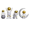 thumbnail image 1 of 4 piezas de estatua de astronauta, figura decorativa, estantería, figura de astronauta Oro blanco, 1 of 6