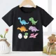 thumbnail image 3 of Dinosaur Kids T Shirt Hot Selling Fashion Cartoon Dinosaur Print Children's T-shirt Short-sleeved Base Shirt Stranger Things Tee, 3 of 5
