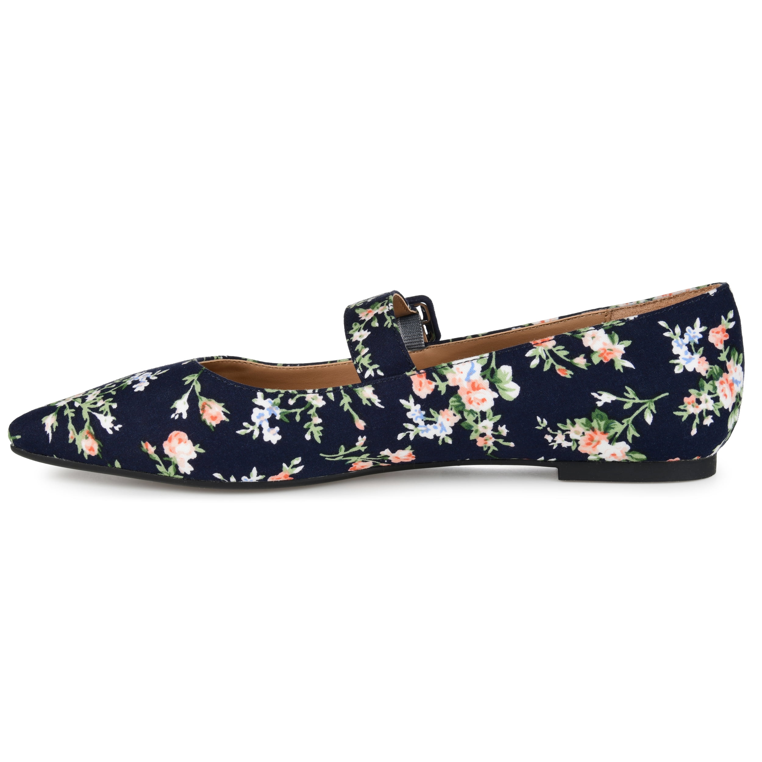 Journee Womens Karissa Buckle Pointed Toe Mary Jane Dress Flats