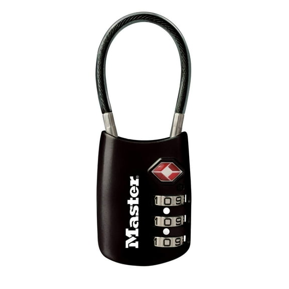 Master Lock TSA Approved 3 Dial Resettable Combination Luggage Lock, Color Variety