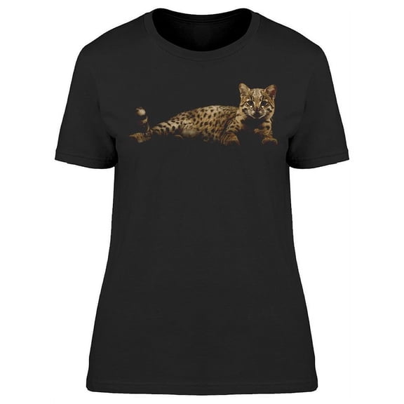 Gorgeous Geoffroy's Cat Dark T-Shirt Women -Image by Shutterstock, Female XX-Large