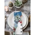 thumbnail image 2 of Blue Grey Snowman Christmas Cloth Napkins Set of 6 Reusable Dinner Napkins, Xmas Snowflake Birds Berry Winter Cocktail Napkin Washable Table Napkins for Wedding/Holiday Party/Baby Shower 20"x20", 2 of 7