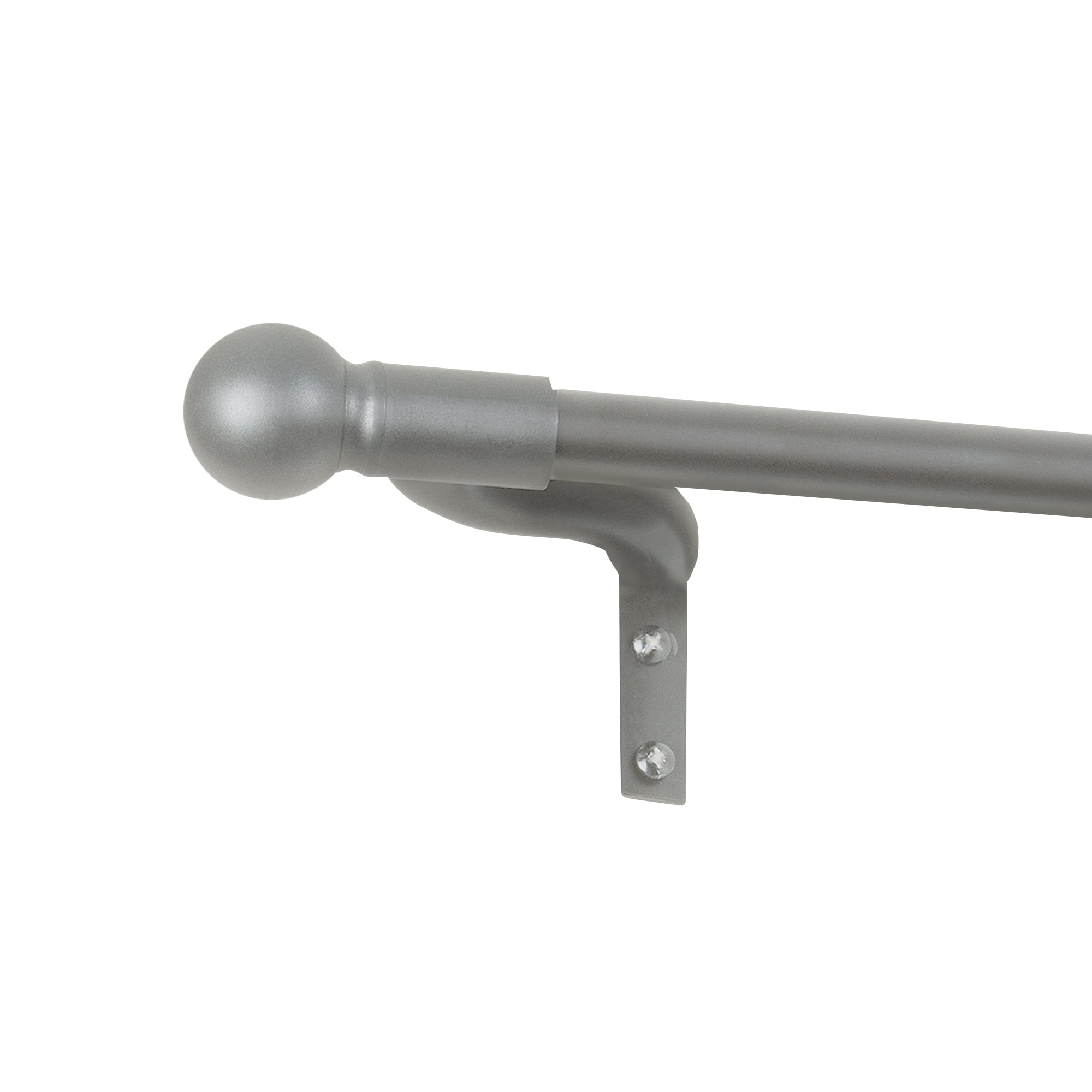 Zenna Home Smart Rods 18" - 48" Adjustable Wall Mount Café Window Curtain Rod, Brushed Nickel
