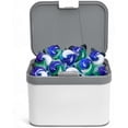 thumbnail image 1 of Skywin Laundry Pods Container with Grey Lid, Laundry Pod Holder 9.8 x 7.3 x 6.3 Inches, Laundry Pod Container, Dishwasher Pods Container (Grey, Push-Up), 1 of 7