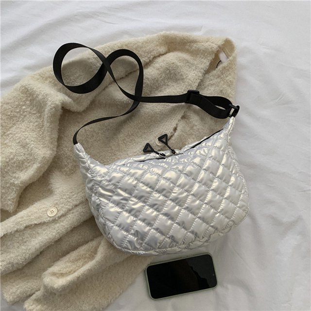 Bolsa bandolera de otoño invierno acolchados de hombro grandes para mujer (Blanco) Likrtyny Para Estrenar