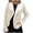 Beige, variant on jsaierl Women Fashion Solid Long Sleeve Thick Plush Cardigan Coat Tops Blouse