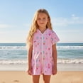 thumbnail image 5 of Girls Swim Suit Cover Up Zip Up Hooded Cute Print Girls Towel Cover Up Girls Swim Dresses Bathing Suit Cover Up for Teens 9-10 Years, 5 of 9