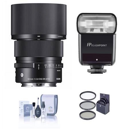 UPC: 0192223194533 | 90mm f/2.8 DG DN Contemporary Lens for Leica L  Bundle with Flashpoint Zoom-Mini TTL R2 Flash  Filter Kit  Cleaning Kit