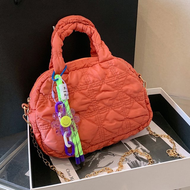 Bolso bandolera para mujer, bolso de compras acolchado Simple, cadena de nailon, bolsos de mano para mujer FLhrweasw Nuevo