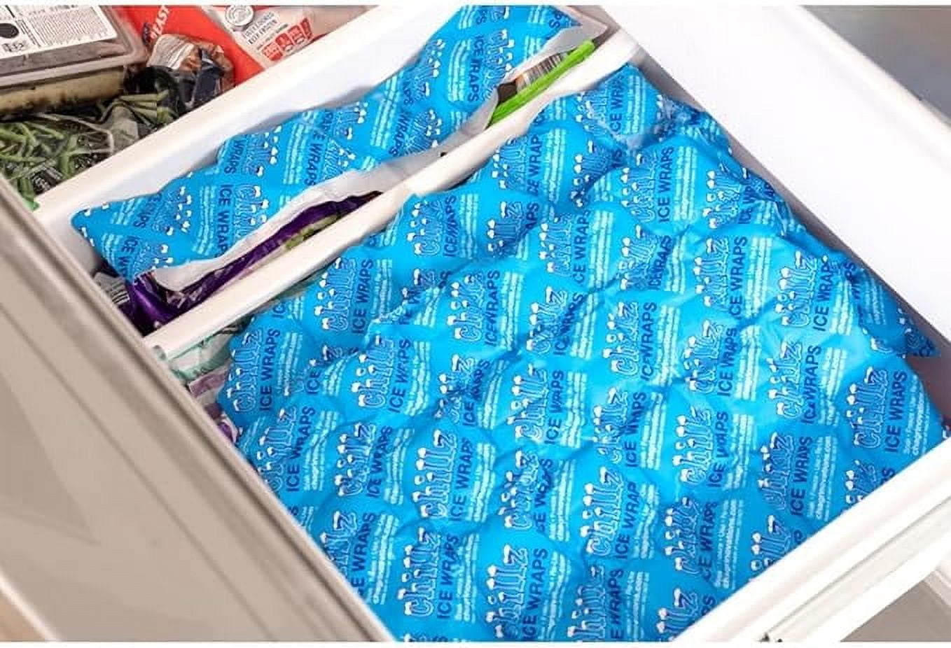 Chillz Reusable Ice Wraps, 20-Pack, Aqua, Assorted Sizes