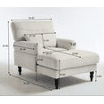 thumbnail image 2 of Newest Modern Chaise Lounge, Upholstered Recliner Chair with Extended Seat, High-Resilience Foam for Living Room & Bedroom,Green, 2 of 2