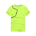 thumbnail image 4 of Manyakai Men's Quick-dry Short Sleeve Athletic T-shirt Moisture Wicking Running Tee Top for Fluorescent Green 5XL, 4 of 5