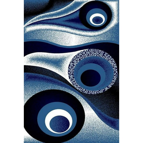 Premium 3D Hand Carved Modern 2x3 2x4 Rug Contemporary 1504 Navy Blue