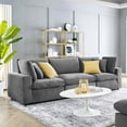 thumbnail image 2 of Sofa, Velvet, Grey Gray, Modern Contemporary Urban Design, Living Lounge Room Hotel Lobby Hospitality, 2 of 10