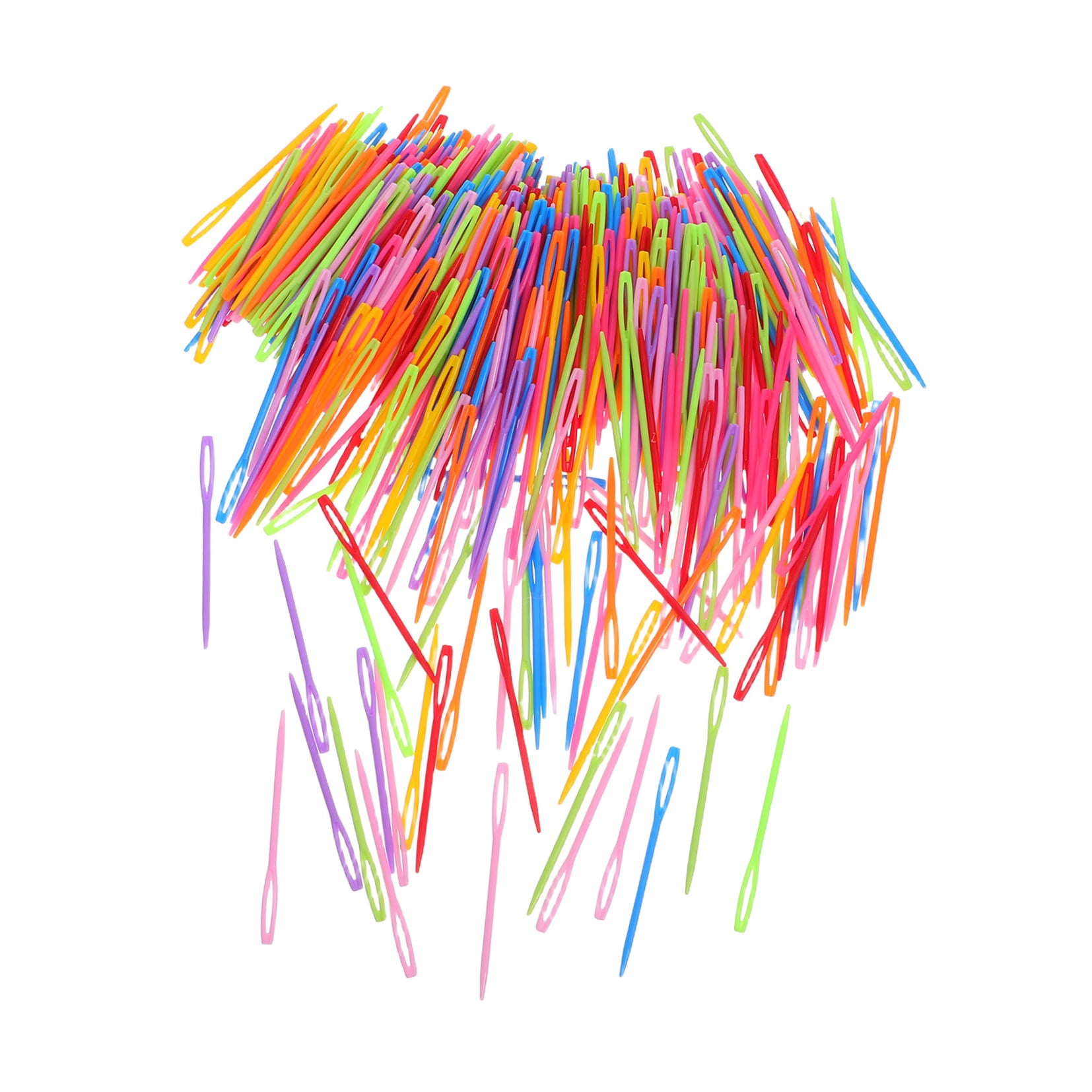 OUNONA 2000pcs Assorted Color Plastic Sewing Needles, Lightweight and for Home Sewing, Crafts, and Projects