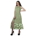 thumbnail image 3 of Moomaya Robe Longue Maxi de Fête pour Femmes en Rayonne Imprimée à Encolure Licou avec Fente avant, 3 of 4