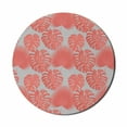 thumbnail image 1 of Tropical Mouse Pad for Computers, Print of Big Monstera Leaves Hawaiian Summer Plantation Exotic Feels, Round Non-Slip Thick Rubber Modern Mousepad, 8" Round, Pale Grey and Salmon, by Ambesonne, 1 of 2