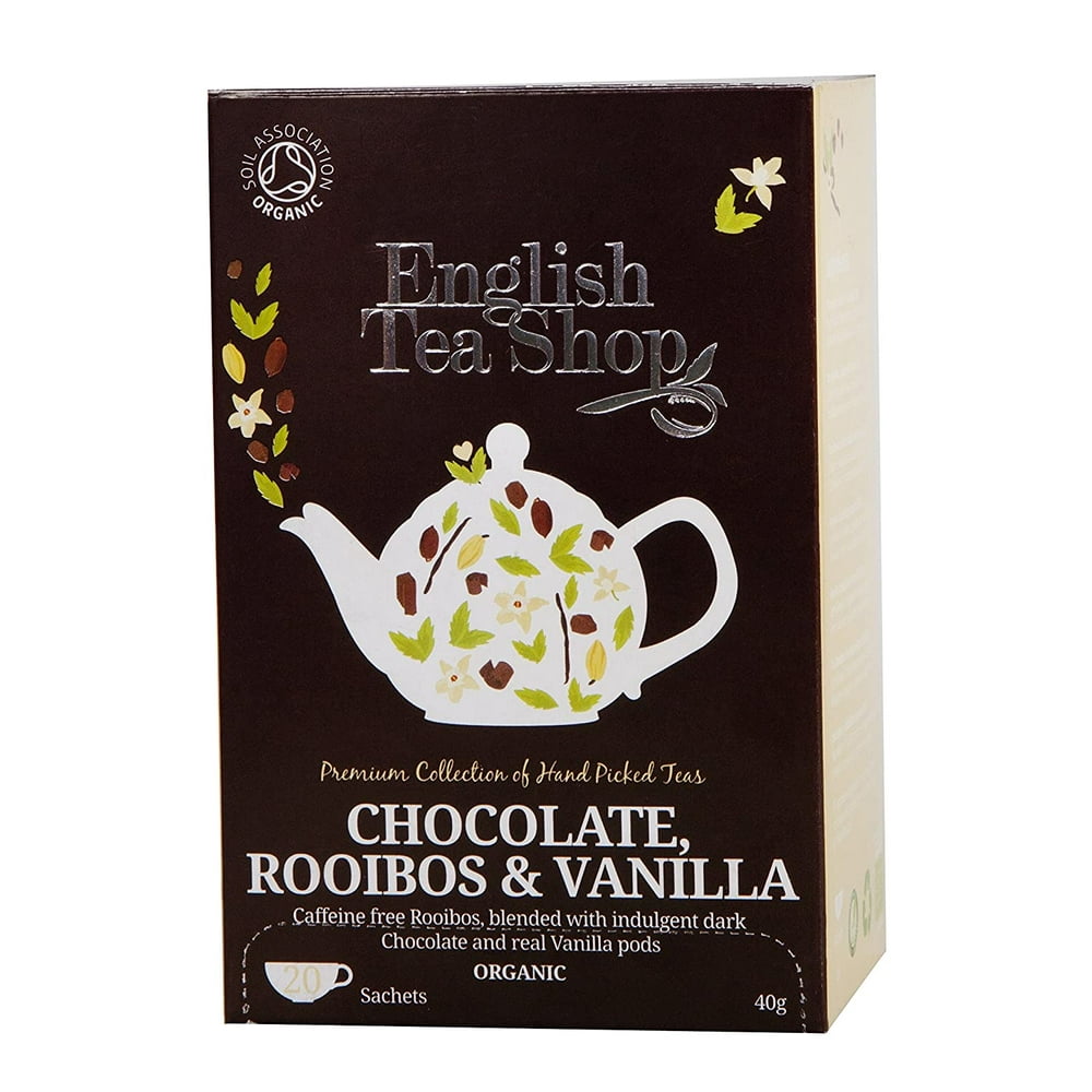 English Tea Shop Rooibos Chocolate Vanilla Tea Bags, 40 Gram (Pack of 6