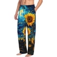 thumbnail image 6 of Sikiie Vintage Starry Sky Sunflower Mens Pajama Pants Sleep & Lounge Pants, PJ Bottoms With elastic waistb and Pockets X-Large, 6 of 6