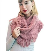 Cozy Knit Tassel Scarfs Pointelle Fringe Infinity Scarf Warm Fashion Cozy Loop Fall Winter Shawl Wrap Women Stylish Scarves (Mauve)