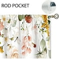 thumbnail image 3 of Red Pink Floral Small Kitchen Curtains Spring Flower Window Treatment Plant Botanical Leaves Cafe Short Curtains for Bathroom Dining Laundry Room Wildflower Tier Treatment Drapes 27.5x39 inch, 3 of 6