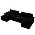 thumbnail image 7 of Vinform 124" U Shaped Cloud Couch Sectional with USB Charging, Hidden Storage, Cup Holders & Double Chaise, Black, 7 of 7