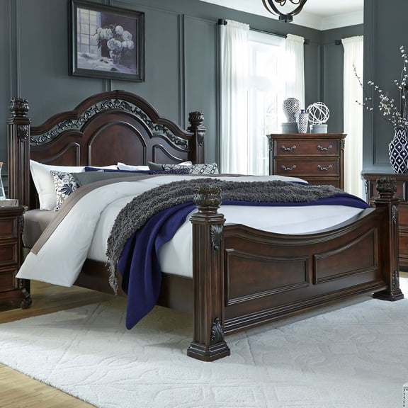 Liberty Furniture Messina Estates California King Poster Bed - Brown