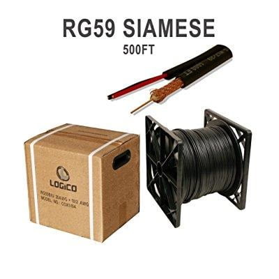 500ft CCTV Security Surveillance Video Camera Cam Siamese Power Cable Cord Bulk