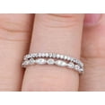 thumbnail image 3 of 0.5 Carat 2 pcs Diamond Wedding Ring Set Stacking art deco wedding band Ring set with 18k Gold Plating, 3 of 9