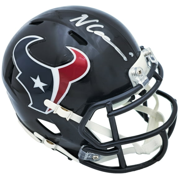 Nico Collins Autographed Houston Texans Blue Speed Mini Helmet Beckett BAS Witness 224753
