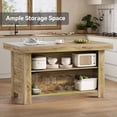 thumbnail image 4 of Tribesigns 55" Kitchen Island with Storage, Farmhouse Stationary Island Table Counter Height Bar Table, Light Brown, 4 of 8