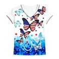 thumbnail image 4 of DHFJKG 250 Years Anniversary USA Shirts For Women Short Sleeve V Neck T Shirt American Flag Print 4Th Of July Independence Day Tee Top, 4 of 4
