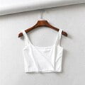 Gran oferta de camisetas sin mangas sexis de verano 2022 para mujer, camisetas sin mangas con cuello cuadrado corto a la moda en 4 colores Deng Xun unisex