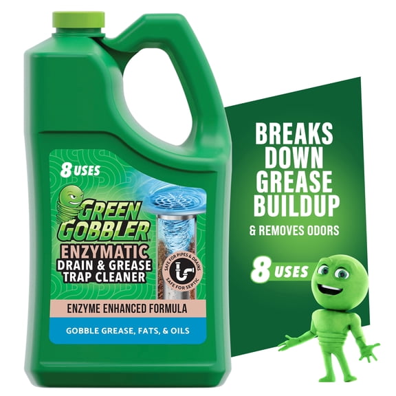 Green Gobbler Enzyme Drain Cleaner, Safe For Septic Tanks - 128 Fluid Ounce