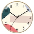 thumbnail image 1 of Reloj de pared redondo, silencioso, sin tictac, madera natural, decoración del hogar para sala de estar, cocina, dormitorio y oficina, 1 of 5