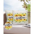 thumbnail image 6 of Pack of 2 Outdoor Pillow Covers, SUNSHINE Yellow Sunflowers Burlap Texture Waterproof Square Throw Pillowcase Cushion Decorative Pillow Covers for Couch Patio Tent, 24x24 in, 6 of 6