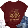 thumbnail image 6 of felwors Happy New Year Shirt for Women 2026 New Years Eve T-Shirt Countdown Fireworks Holiday Party Tops(Wine, XXXL), 6 of 8