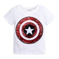 thumbnail image 3 of Spider-man Capitán América Camiseta de manga corta Niños Niño Lentejuelas Camiseta Verano Casual TopsWhite4-5Years, 3 of 4