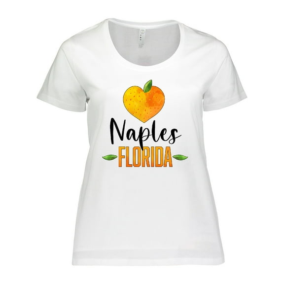 Inktastic Naples Florida Orange in Heart Women's Plus Size T-Shirt