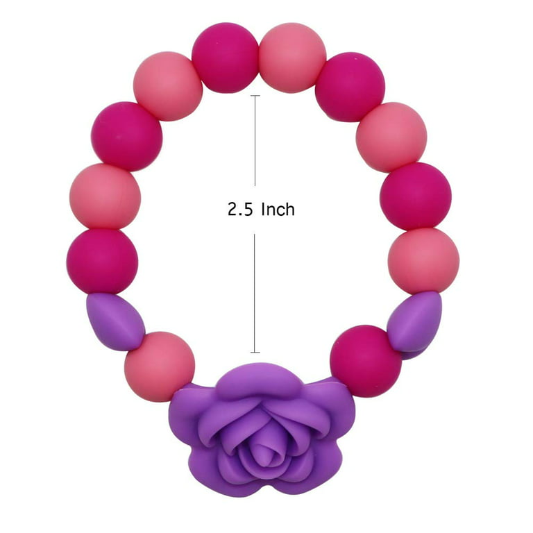 EIMELI Sensory Chew Bracelet for Kids, Silicone chewable Beads Bracelet for  Girls and Boys, Chewing Ring Purple Rose Teething Toys for Toddlers and  Infant Reduces Biting Fidgeting Anxiety 