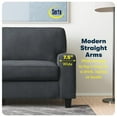 thumbnail image 5 of Pemberly Row 61" Track Arm Sofa Loveseat with Removable Covers Charcoal, 5 of 15