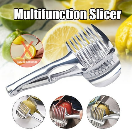 

Kitchen Lemon Tomatoes Slicer Clip Cutting Aid Tool Multipurpose Fruit Vegetable Slicing Clip New