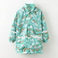 thumbnail image 4 of Sopiago Toddler Boy Girl Rain JacketKids Color Block Zipper Button Rain Jacket Waterproof Windbreaker Hooded Raincoat (Green,8-9 Years), 4 of 7