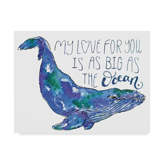 Trademark Fine Art 'Whale Love II' Canvas Art by Catherine McGuire