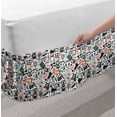 thumbnail image 2 of Indie Bed Skirt, Hipster Fashion Themed Pattern Clothing Accessories and Sketchy Art, Elastic Bedskirt Dust Ruffle Wrap Around for Bedding Decor, 4 Sizes, Seafoam Orange Black, by Ambesonne, 2 of 2