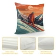 thumbnail image 4 of MLJA Mountains Retro Snow, On The Ski Slopes Double Sided Square Throw Pillow Covers Sofa Decorative Pillowcase Cushion, 4 of 5