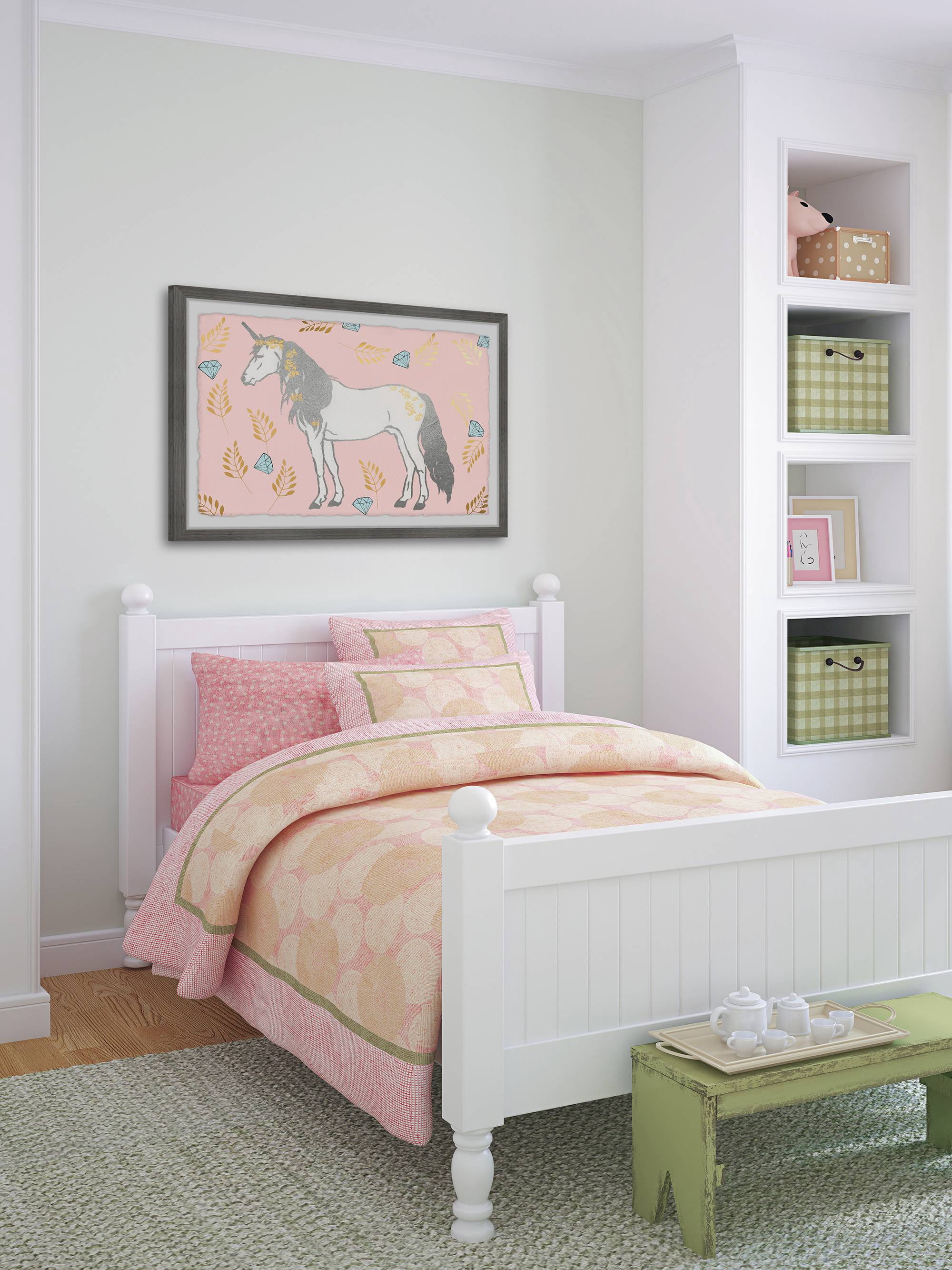 Marmont Hill Unicorn Diamonds Framed Wall Art