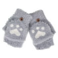 thumbnail image 4 of HJYCHN Winter Gloves Kids Boys Girls Convertible Flip Design Cat Cartoon Button Closure Cold Weather Gloves Grey 7-18 Years, 4 of 4