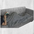 thumbnail image 6 of Geometric Soft Flannel Fleece Throw Blanket, Interlinking Round Edged Squares Forming Tileable Pattern, Cozy Plush for Indoor and Outdoor Use, 50" x 70", Pearl Taupe Grey, by Ambesonne, 6 of 6